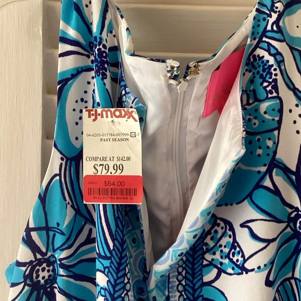 Lilly Pulitzer Blue and White Floral women’s One-Piece maxi romper - Picture 2 of 5